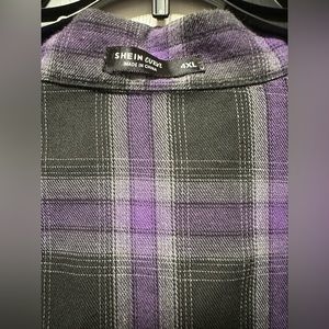 Purple/Black plaid flannel - SHEIN - never worn